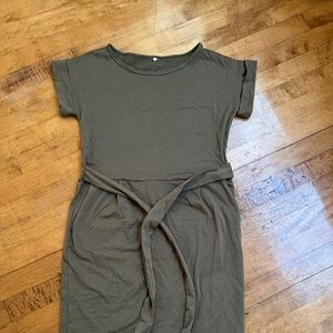 Olive green dress with pockets